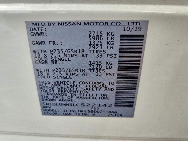 Продажа на аукционе авто 2020 Infiniti Qx60, vin: 5N1DL0MM3LC522142, номер лота: 54706066