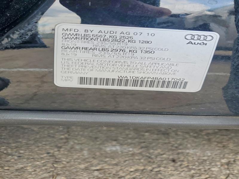 Aukcja sprzedaży 2011 Audi Q5, vin: WA1DKAFP4BA017042, numer aukcji: 53015416