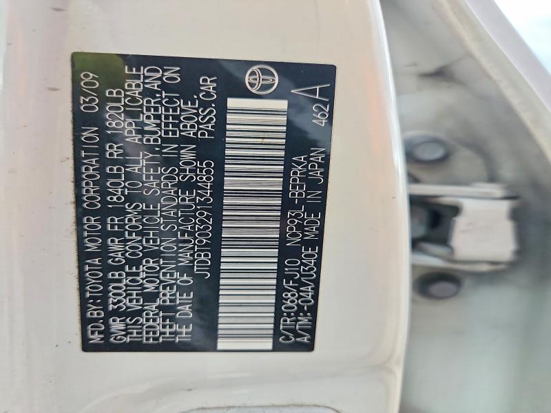 54018376 :رقم المزاد ، JTDBT903291344855 vin ، 2009 Toyota Yaris مزاد بيع