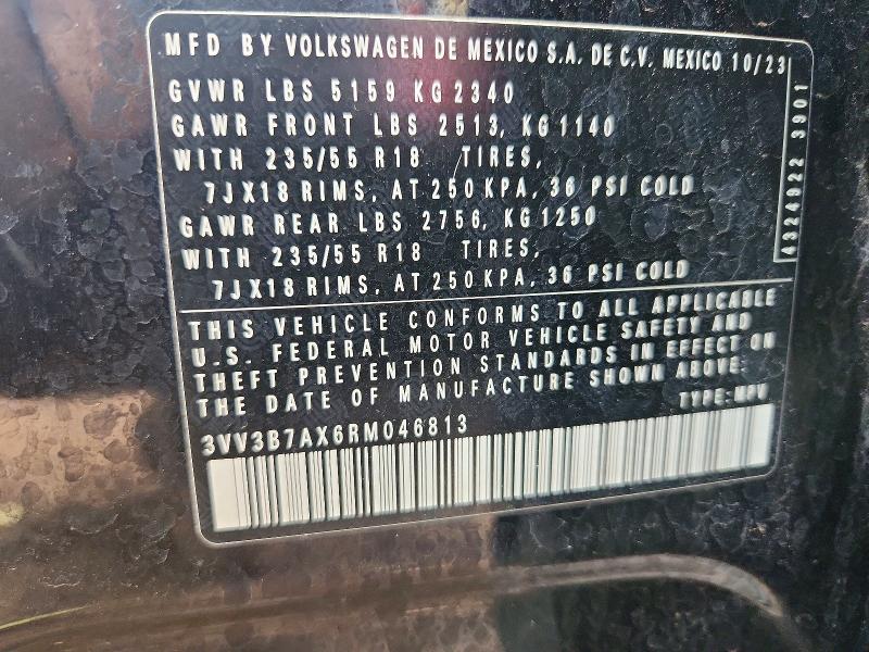 53076976 :رقم المزاد ، 3VV3B7AX6RM046813 vin ، 2024 Volkswagen Tiguan مزاد بيع