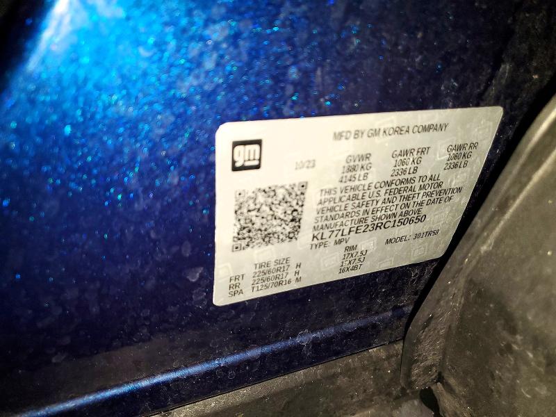 Aukcja sprzedaży 2024 Chevrolet Trax, vin: KL77LFE23RC150650, numer aukcji: 53014476