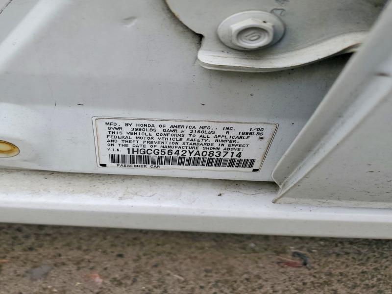 Продажа на аукционе авто 2000 Honda Accord, vin: 1HGCG5642YA083714, номер лота: 52670906