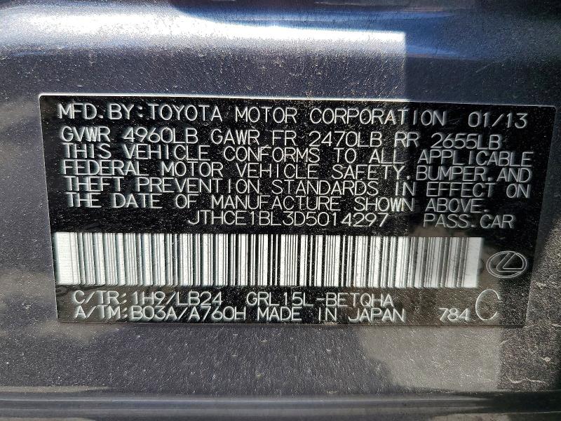 Продаж на аукціоні авто 2013 Lexus Gs, vin: JTHCE1BL3D5014297, номер лоту: 52774316