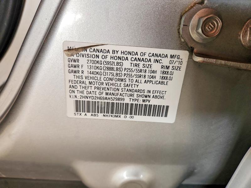 Aukcja sprzedaży 2010 Acura Mdx, vin: 2HNYD2H69AH529899, numer aukcji: 53612906