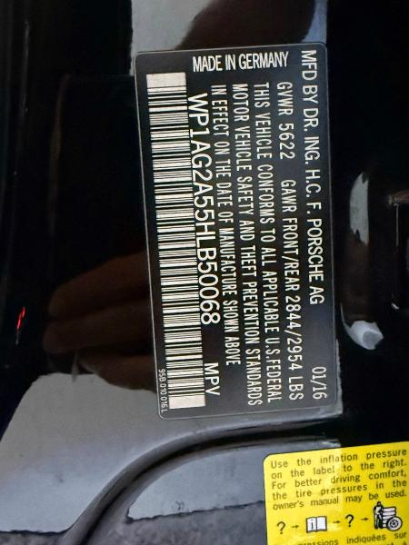 Продаж на аукціоні авто 2017 Porsche Macan, vin: WP1AG2A55HLB50068, номер лоту: 55989806