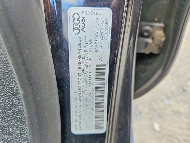Aukcja sprzedaży 2012 Audi A7, vin: WAUSGAFC3CN002227, numer aukcji: 53383166