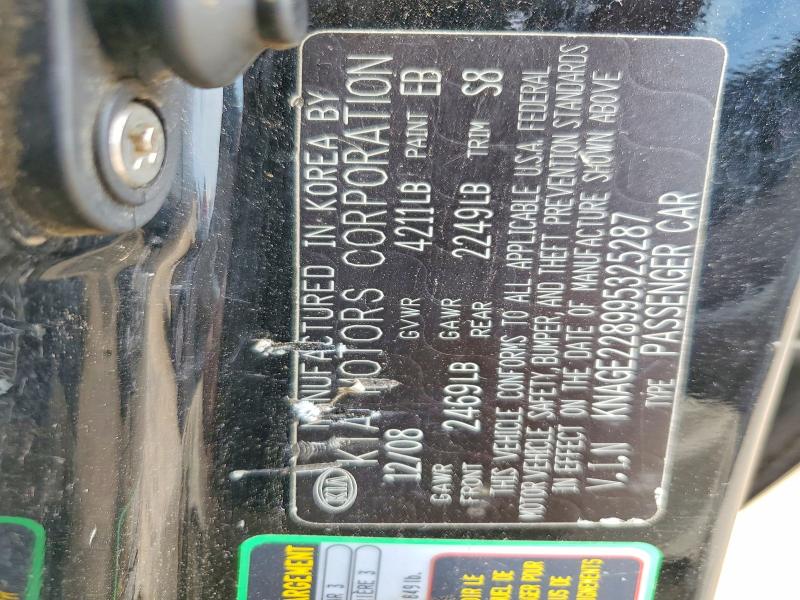 Aukcja sprzedaży 2009 Kia Optima, vin: KNAGE228995325287, numer aukcji: 54332686