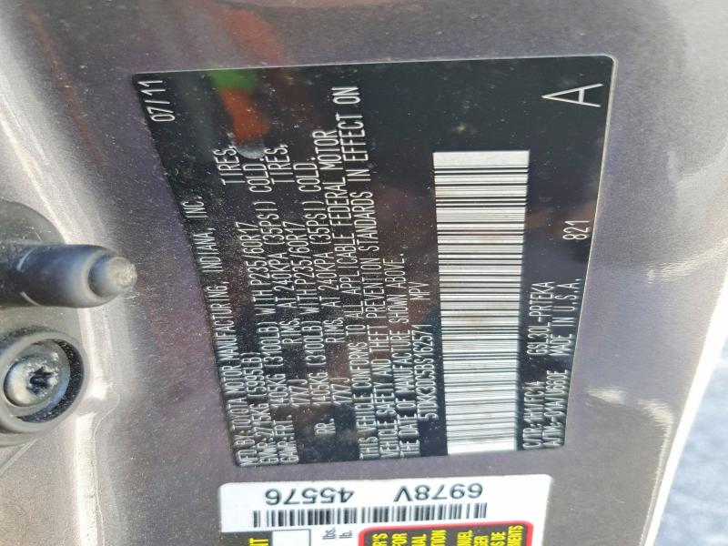 Продажа на аукционе авто 2011 Toyota Sienna, vin: 5TDKK3DC5BS162571, номер лота: 54726936
