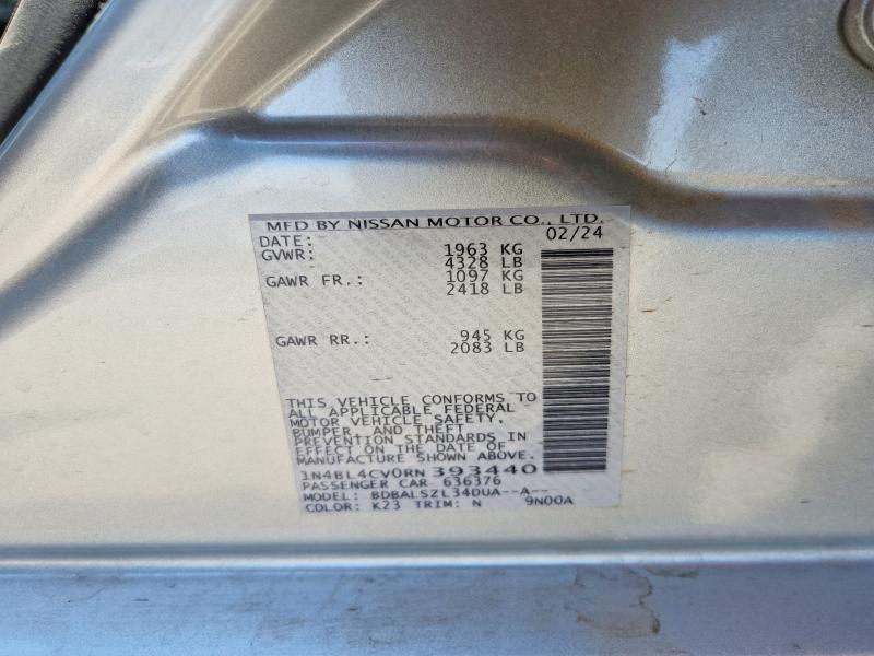 Aukcja sprzedaży 2024 Nissan Altima, vin: 1N4BL4CV0RN393440, numer aukcji: 52425126