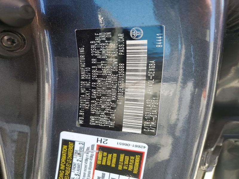 Aukcja sprzedaży 2011 Toyota Camry, vin: 4T1BB3EK5BU135688, numer aukcji: 54637456