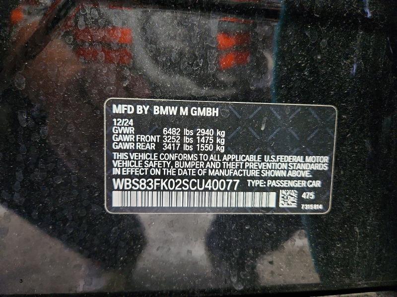 Продаж на аукціоні авто 2025 Bmw M5, vin: WBS83FK02SCU40077, номер лоту: 54692766