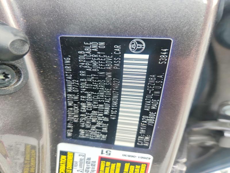 Продажа на аукционе авто 2022 Toyota Camry, vin: 4T1C11AK0NU714027, номер лота: 54697716