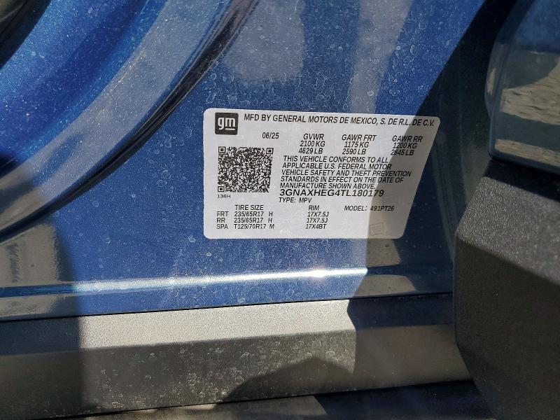 52238216 :رقم المزاد ، 3GNAXHEG4TL180179 vin ، 2026 Chevrolet Equinox مزاد بيع