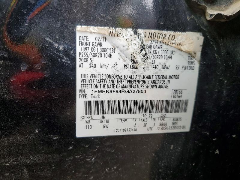 Aukcja sprzedaży 2011 Ford Explorer, vin: 1FMHK8F88BGA27803, numer aukcji: 52182236