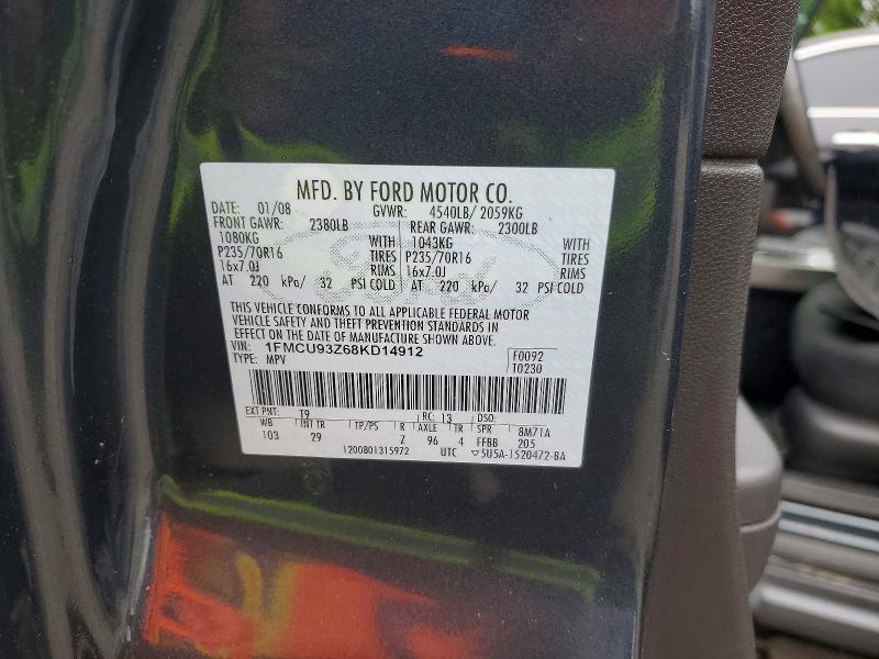 52587996 :رقم المزاد ، 1FMCU93Z68KD14912 vin ، 2008 Ford Escape مزاد بيع
