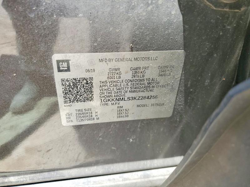 Продаж на аукціоні авто 2019 Gmc Acadia Slt-1, vin: 1GKKNMLS3KZ284256, номер лоту: 55122526