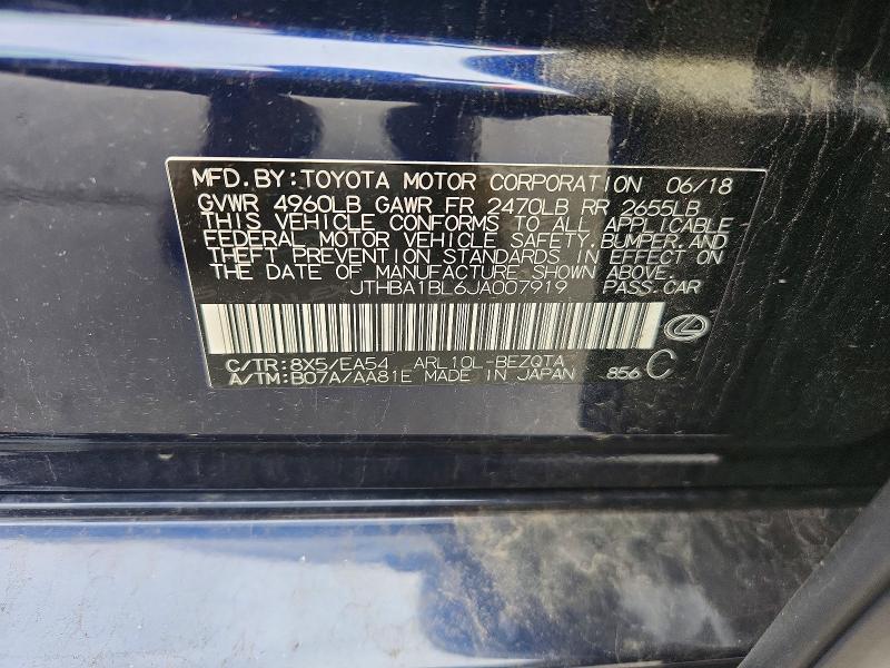 Aukcja sprzedaży 2018 Lexus Gs 300, vin: JTHBA1BL6JA007919, numer aukcji: 53431996