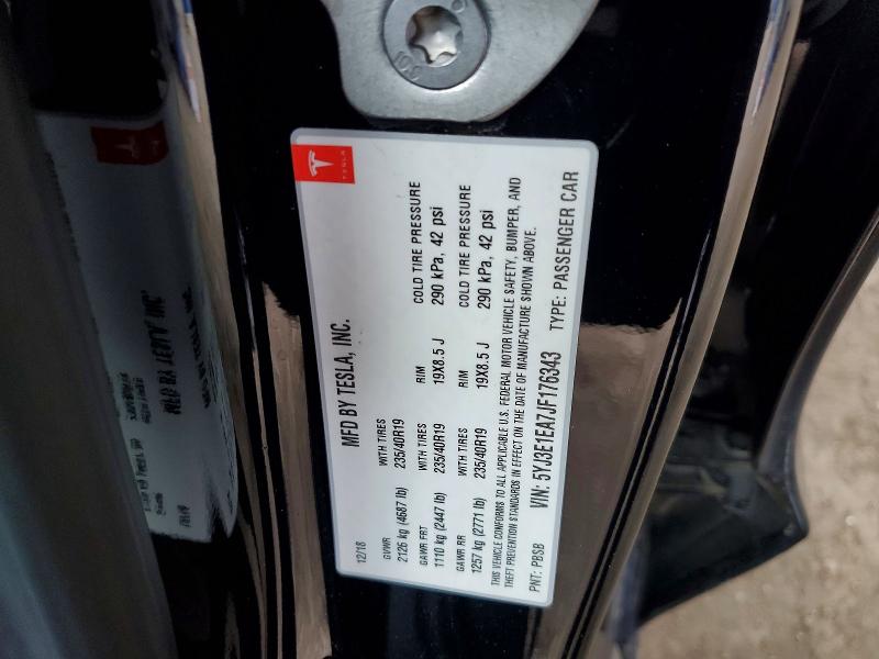 Aukcja sprzedaży 2018 Tesla Model 3, vin: 5YJ3E1EA7JF176343, numer aukcji: 55443446