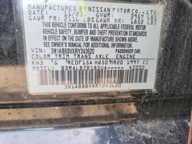 2024 Nissan Sentra მანქანა იყიდება აუქციონზე, vin: 3N1AB8BVXRY243620, აუქციონის ნომერი: 54442486
