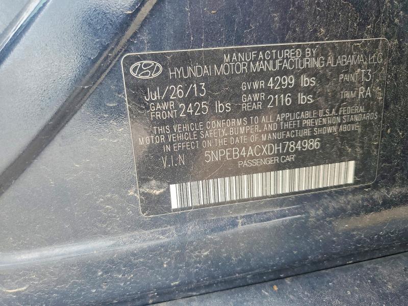 Продаж на аукціоні авто 2013 Hyundai Sonata, vin: 5NPEB4ACXDH784986, номер лоту: 54836576