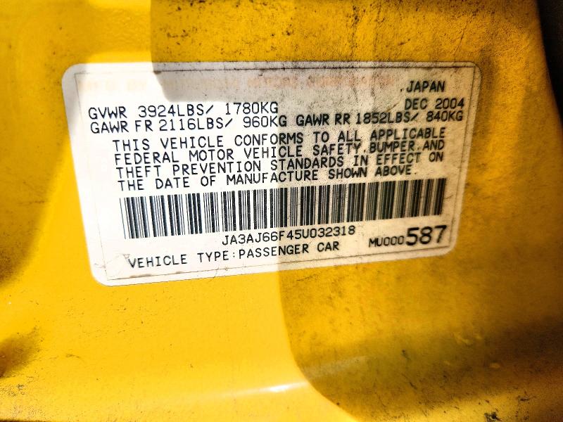 Продаж на аукціоні авто 2005 Mitsubishi Lancer, vin: JA3AJ66F45U032318, номер лоту: 52465586