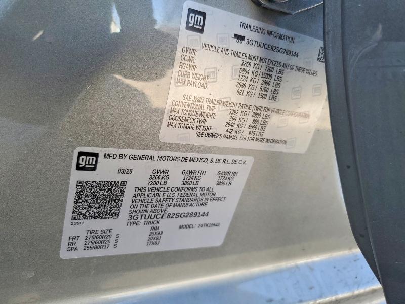 Продаж на аукціоні авто 2025 Gmc Sierra, vin: 3GTUUCE82SG289144, номер лоту: 53778656