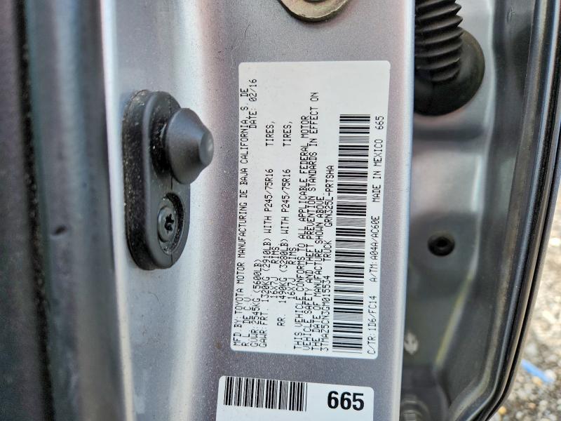 52649266 :رقم المزاد ، 3TMAZ5CN3GM015534 vin ، 2016 Toyota Tacoma مزاد بيع