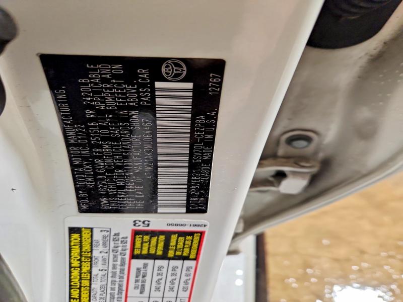 Aukcja sprzedaży 2022 Toyota Camry, vin: 4T1KZ1AK3NU064467, numer aukcji: 53418416