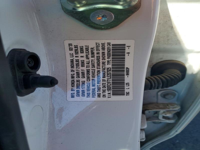Aukcja sprzedaży 2020 Honda Civic 4d Exl, vin: 19XFC1F71LE207925, numer aukcji: 54497546