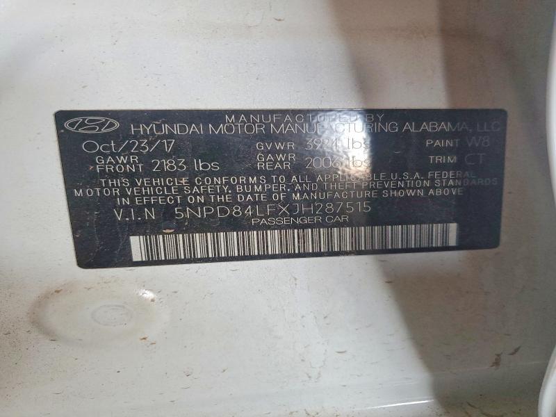Продаж на аукціоні авто 2018 Hyundai Elantra, vin: 5NPD84LFXJH287515, номер лоту: 53443866
