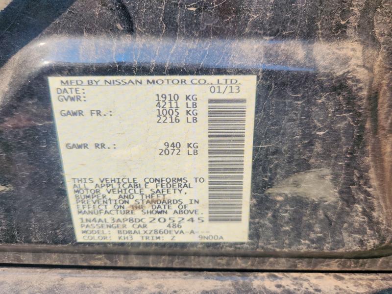 2013 Nissan Altima მანქანა იყიდება აუქციონზე, vin: 1N4AL3AP8DC205245, აუქციონის ნომერი: 55410436