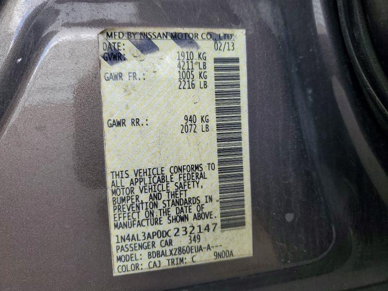 Aukcja sprzedaży 2013 Nissan Altima, vin: 1N4AL3AP0DC232147, numer aukcji: 52079156