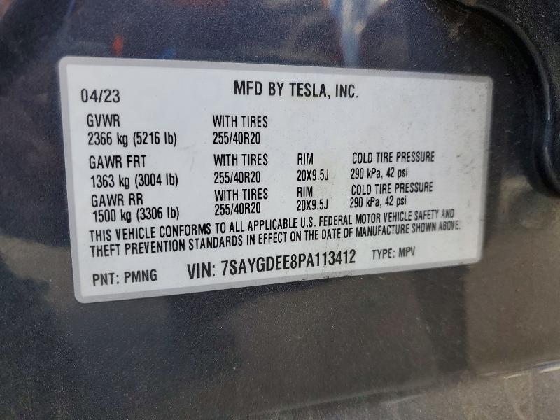 Продажа на аукционе авто 2023 Tesla Model Y, vin: 7SAYGDEE8PA113412, номер лота: 54972116