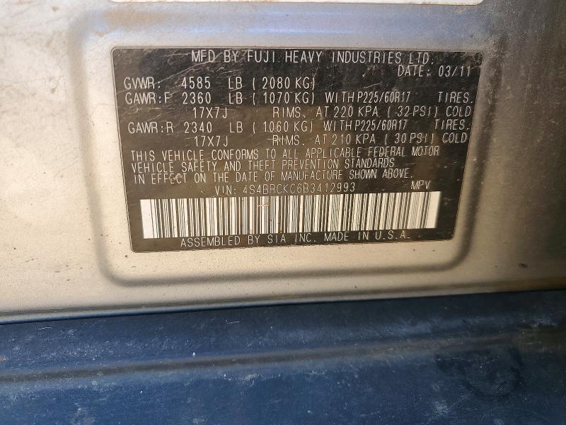 Aukcja sprzedaży 2011 Subaru Outback, vin: 4S4BRCKC6B3412993, numer aukcji: 53333586
