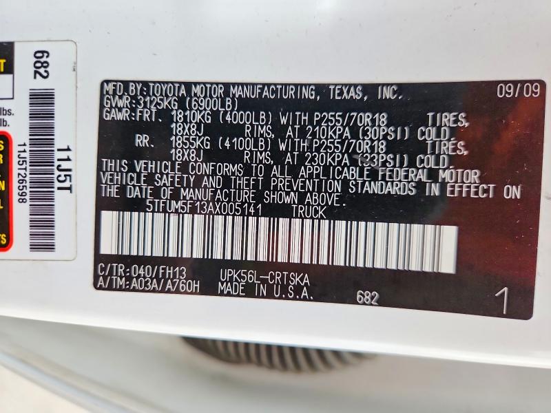 Продажа на аукционе авто 2010 Toyota Tundra, vin: 5TFUM5F13AX005141, номер лота: 53902416