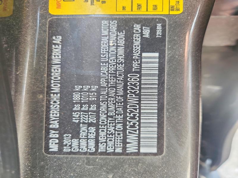 Aukcja sprzedaży 2013 Mini Cooper, vin: WMWZC5C52DWP32360, numer aukcji: 53721066