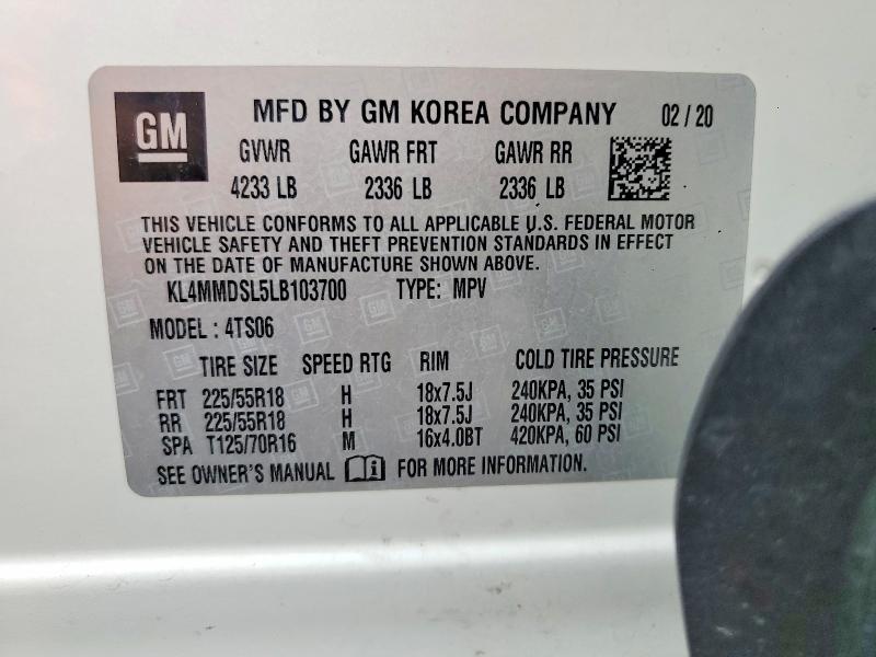 Продажа на аукционе авто 2020 Buick Encore Gx, vin: KL4MMDSL5LB103700, номер лота: 54597866