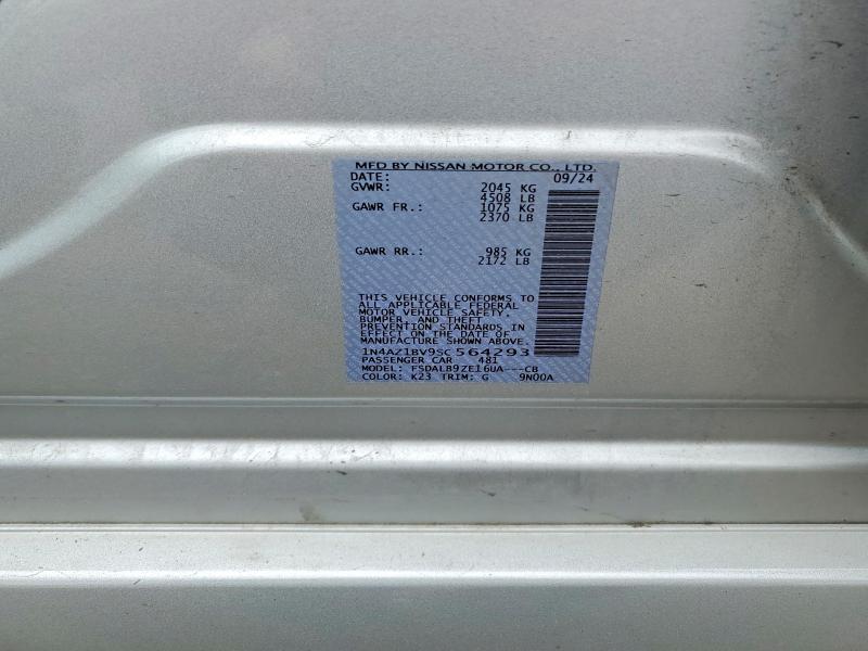 2025 Nissan Leaf მანქანა იყიდება აუქციონზე, vin: 1N4AZ1BV9SC564293, აუქციონის ნომერი: 54885796