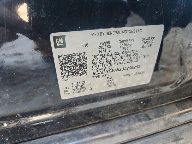 Aukcja sprzedaży 2018 Buick Enclave, vin: 5GAERCKW3JJ265992, numer aukcji: 52001486