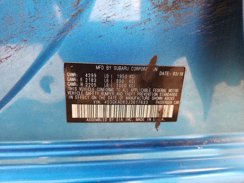 2018 Subaru Impreza მანქანა იყიდება აუქციონზე, vin: 4S3GKAD63J3617633, აუქციონის ნომერი: 52202196