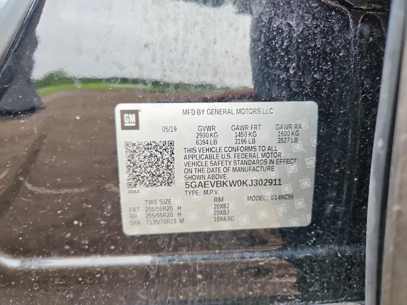 Auction sale of the 2019 Buick Enclave, vin: 5GAEVBKW0KJ302911, lot number: 51562936