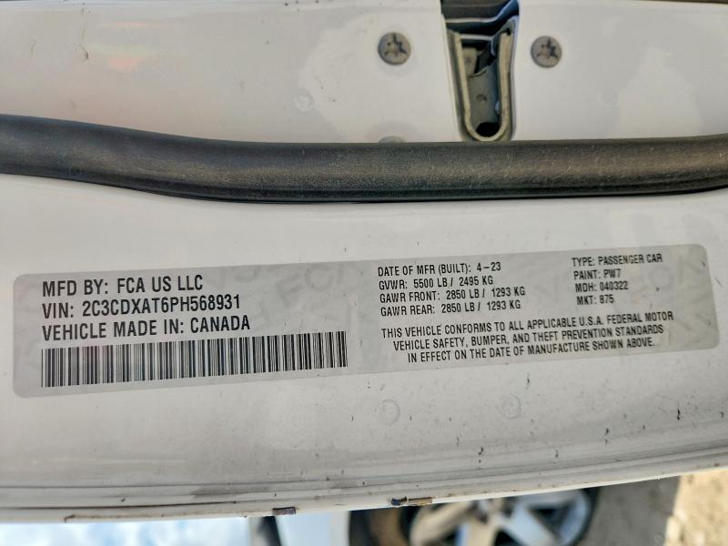 2023 Dodge Charger მანქანა იყიდება აუქციონზე, vin: 2C3CDXAT6PH568931, აუქციონის ნომერი: 54517946