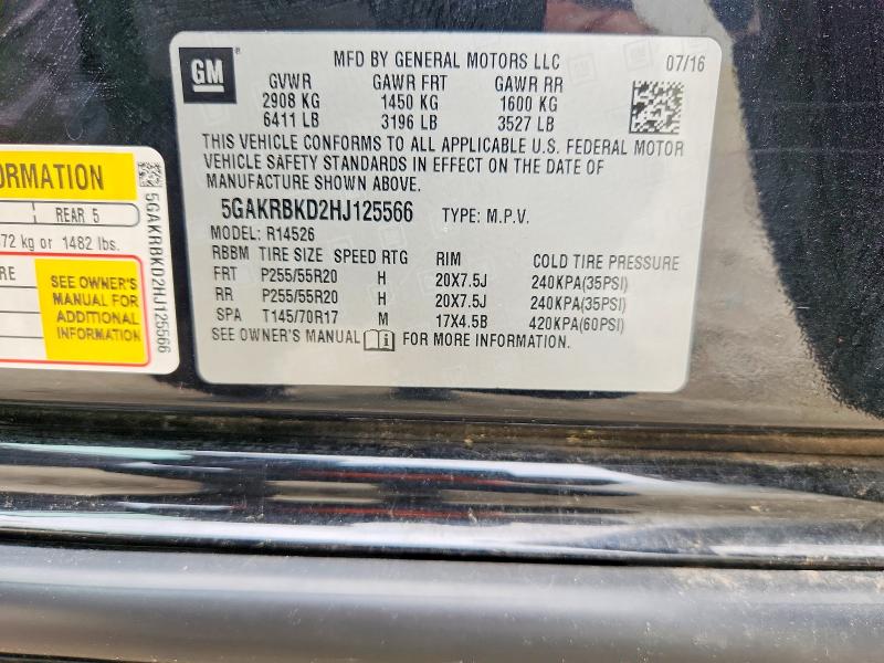 Aukcja sprzedaży 2017 Buick Enclave, vin: 5GAKRBKD2HJ125566, numer aukcji: 52765446