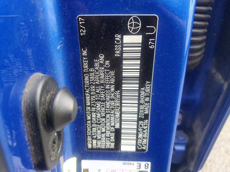 2018 Toyota C-hr მანქანა იყიდება აუქციონზე, vin: NMTKHMBX2JR055694, აუქციონის ნომერი: 54162816