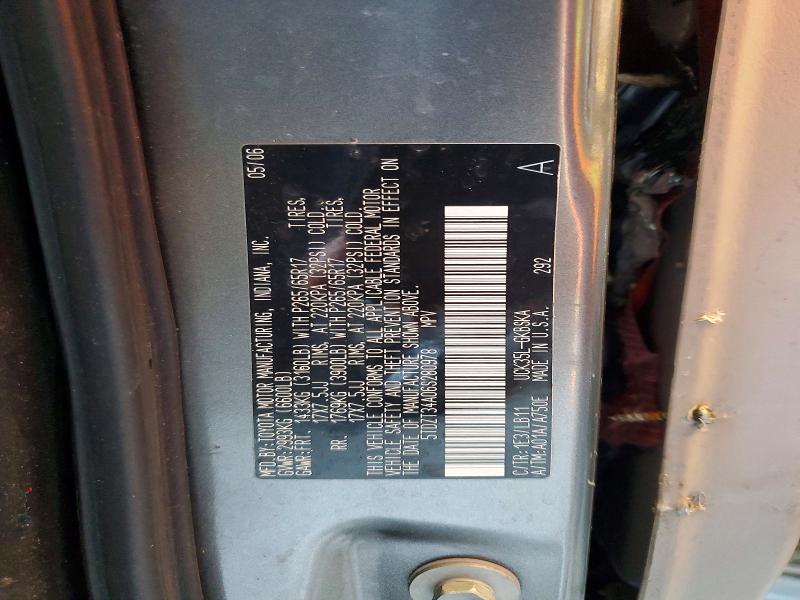 2006 Toyota Sequoia მანქანა იყიდება აუქციონზე, vin: 5TDZT34A06S280978, აუქციონის ნომერი: 50493996