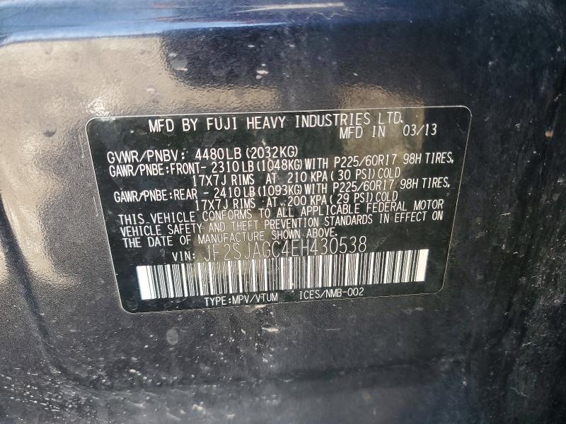 Продаж на аукціоні авто 2014 Subaru Forester, vin: JF2SJAGC4EH430538, номер лоту: 55108996