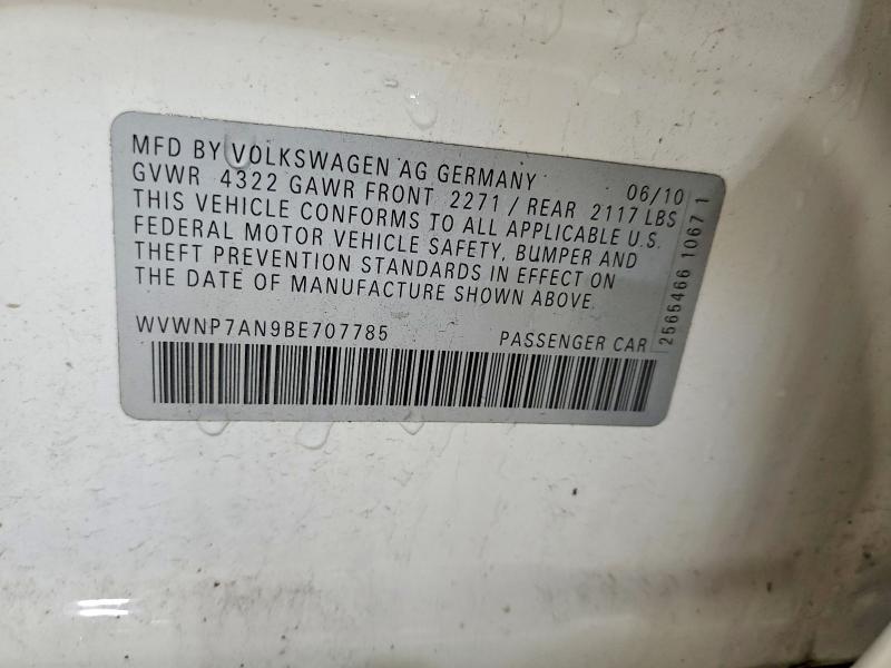 Продажа на аукционе авто 2011 Volkswagen Cc, vin: WVWNP7AN9BE707785, номер лота: 54542626