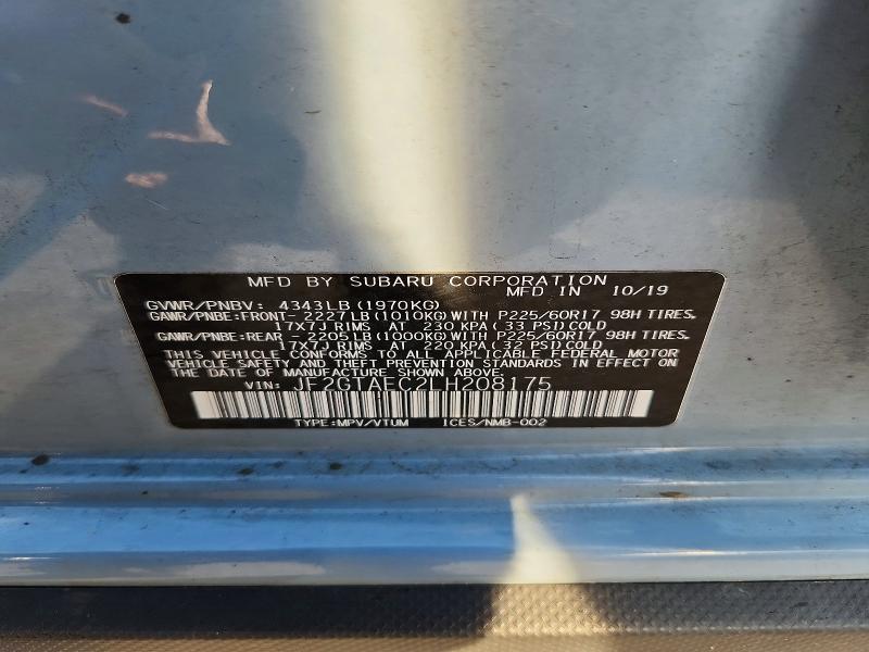 Продажа на аукционе авто 2020 Subaru Crosstrek, vin: JF2GTAEC2LH208175, номер лота: 53936956