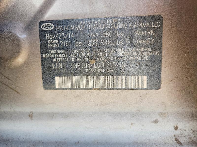 Продаж на аукціоні авто 2015 Hyundai Elantra, vin: 5NPDH4AE0FH615218, номер лоту: 53117766