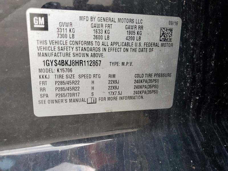 Продаж на аукціоні авто 2017 Cadillac Escalade, vin: 1GYS4BKJ8HR112867, номер лоту: 55164076